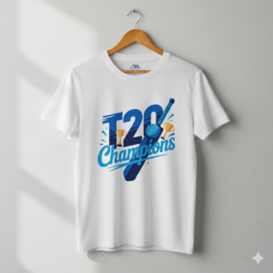 T20 Champions – Minimal Cricket Graphic T-Shirt (White Edition)