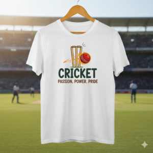 Cricket - Passion. Power. Pride. – Premium White Cricket T-Shirt