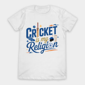 Cricket Is My Religion – Premium White Cricket T-Shirt